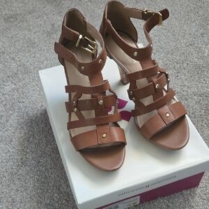 Naturalizer Brown Strappy Heels with Buckle